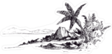 Tropical Beach Illustration Sticker