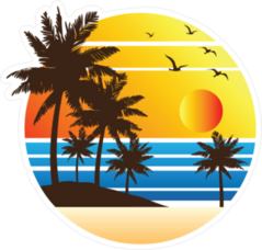 Tropical Beach Sunset Sticker