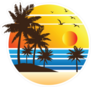 Tropical Beach Sunset Sticker