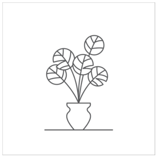 Tropical Big Leaf Potted Plant Transfer Sticker