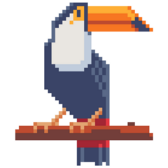 Tropical Bird Icon Game Character Sticker