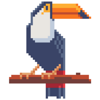 Tropical Bird Icon Game Character Sticker