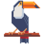 Tropical Bird Icon Game Character Sticker