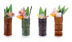 Tropical Cocktails Served In A Tiki Style Glass Sticker