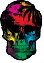 Tropical Colorful Skull Sticker