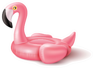 Tropical Flamingo Inflatable Swimming Pool Ring Sticker