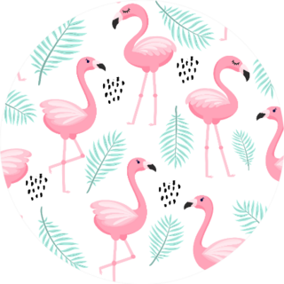 Tropical Flamingo Pattern Sticker