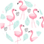 Tropical Flamingo Pattern Sticker