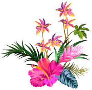 Tropical Flower Collection Sticker