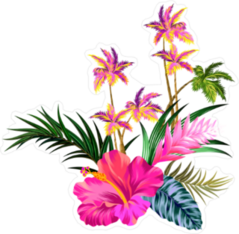 Tropical Flower Collection Sticker