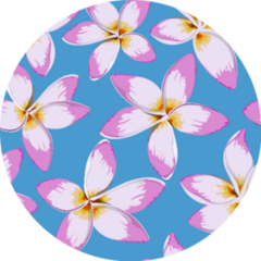 Tropical Flowers Plumeria Image Seamless Pattern Sticker