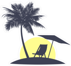 Tropical Island Getaway Sticker