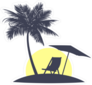 Tropical Island Getaway Sticker