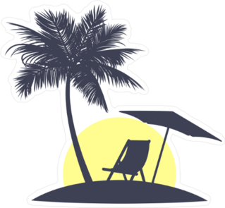 Tropical Island Getaway Sticker