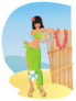 Tropical Island Girl Sticker