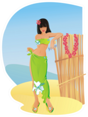 Tropical Island Girl Sticker