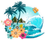 Tropical Island Wave Sticker