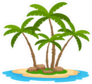 Tropical Island With Palm Trees Beach Sticker