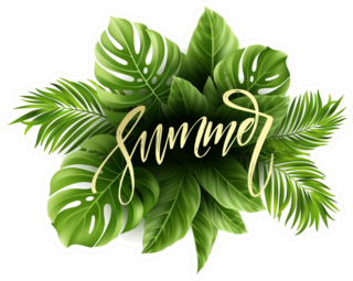 Tropical Palm Leaf Summer Sticker
