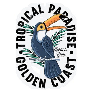 Tropical Paradise Golden Coast Toucan Sticker