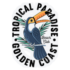 Tropical Paradise Golden Coast Toucan Sticker