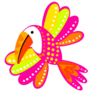 Tropical Pink Abstract Toucan Sticker