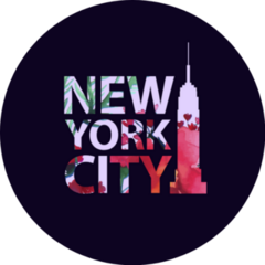 Tropical Print Slogan New York Sticker
