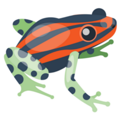 Tropical Red, Green and Black Frog Sticker