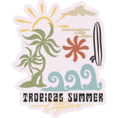  Tropical Summer California Travel Sticker