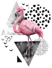 Tropical Summer Geometric Flamingo Poster Sticker