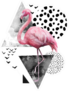 Tropical Summer Geometric Flamingo Poster Sticker