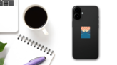 Tropical Sunset Graphic Sticker on a Phone (New) example