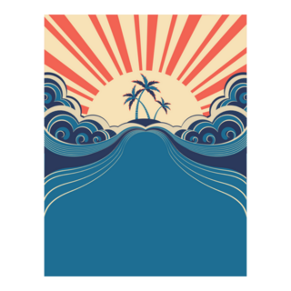 Tropical Sunset Graphic Sticker
