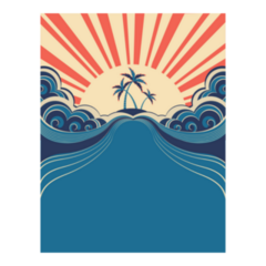 Tropical Sunset Graphic Sticker