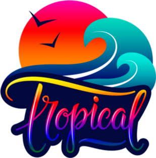 Tropical Text Beach And Ocean Sticker