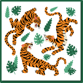 Tropical Tigers Sticker