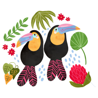 Tropical Toucan Birds Summer Sticker