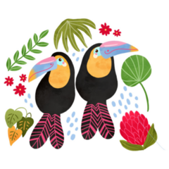 Tropical Toucan Birds Summer Sticker
