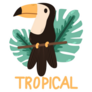 Tropical Toucan Lettering Sticker