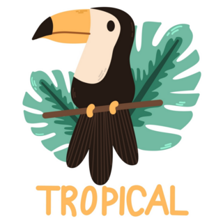 Tropical Toucan Lettering Sticker