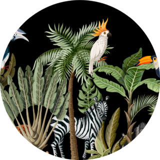 Tropical Tree Pattern With Zebra Sticker
