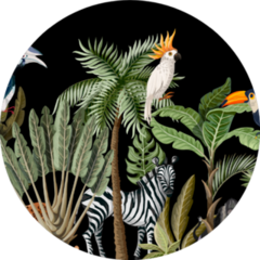 Tropical Tree Pattern With Zebra Sticker