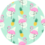 Tropical Trendy Seamless Pattern With Pink Flamingos Sticker
