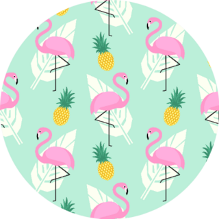 Tropical Trendy Seamless Pattern With Pink Flamingos Sticker