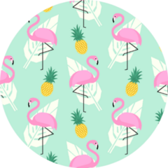 Tropical Trendy Seamless Pattern With Pink Flamingos Sticker