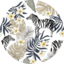 Tropical Zebra Animal, Plumeria Flowers Pattern Sticker
