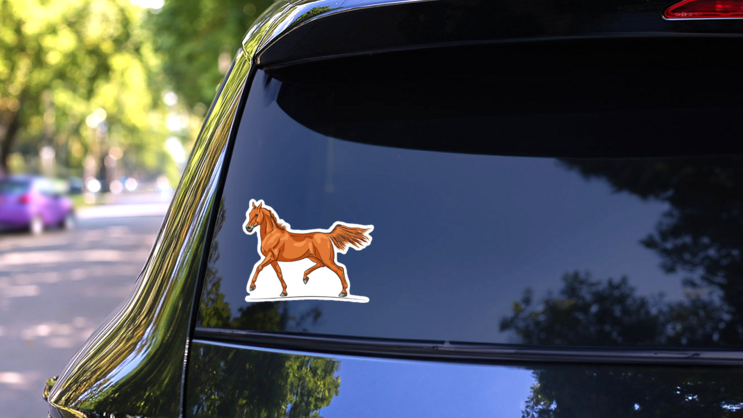 Trotting Arabian Horse Sticker on a Rear Car Window (New) example