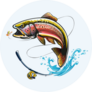 Trout Jumping Sticker