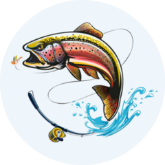 Trout Jumping Sticker