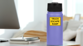 Truck Escape Ramp Sticker on a Water Bottle (New) example